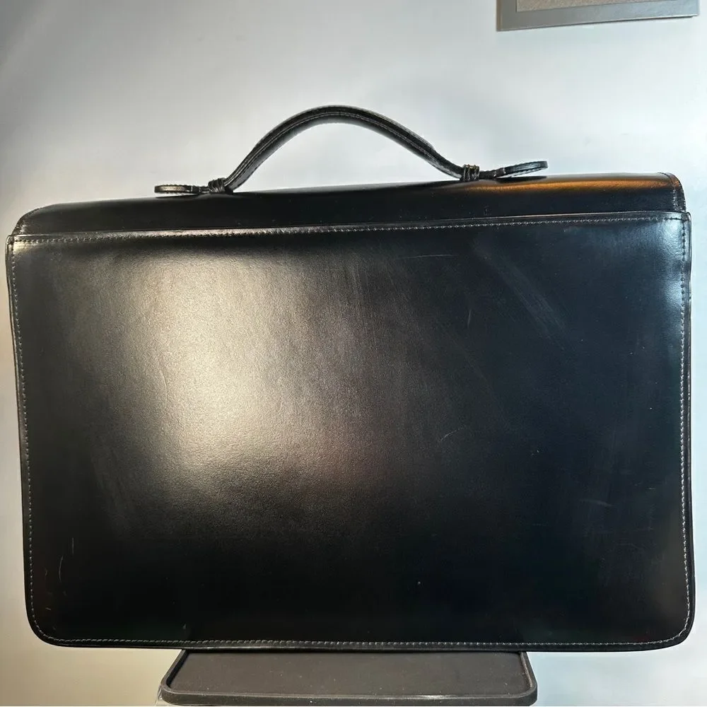 JACK GEORGES®   |  ELEMENTS™ BRIEFCASE  |  BLACK  |  Hand-Made  |  GOOD-COND  |